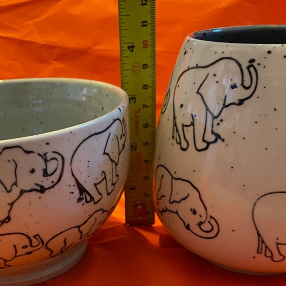 ☀️ 2pc Elephant Bowl & Big Mug Microwave Dishwasher Safe Set - Picture 12 of 14